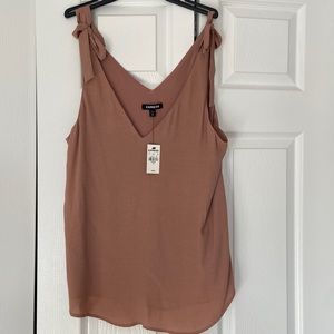 BNWT- Double layer shoulder tie blouse from express